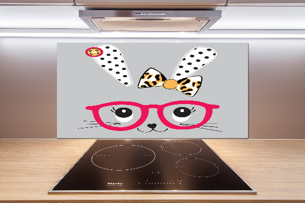 Crédence en verre cuisine Lapin à lunettes
