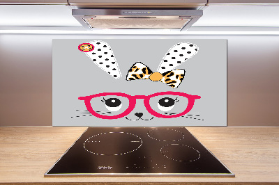 Crédence en verre cuisine Lapin à lunettes