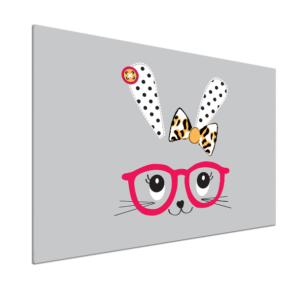 Crédence en verre cuisine Lapin à lunettes