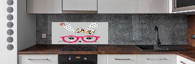 Crédence en verre cuisine Lapin à lunettes