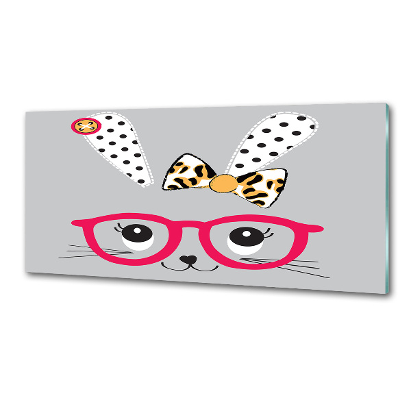Crédence en verre cuisine Lapin à lunettes