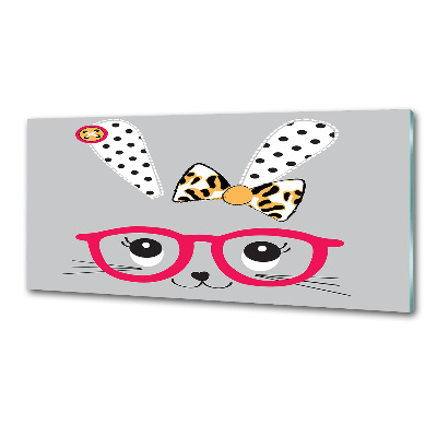 Crédence en verre cuisine Lapin à lunettes