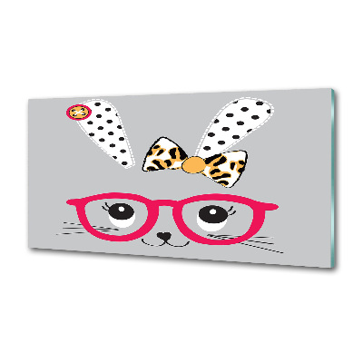 Crédence en verre cuisine Lapin à lunettes