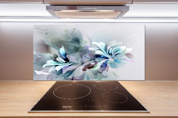 Crédence de cuisine en verre Abstraction de fleurs