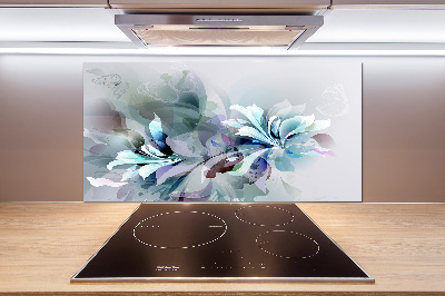 Crédence de cuisine en verre Abstraction de fleurs