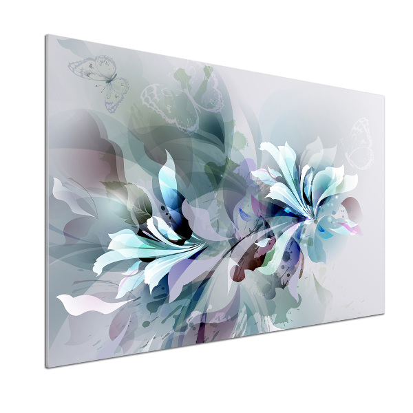 Crédence de cuisine en verre Abstraction de fleurs