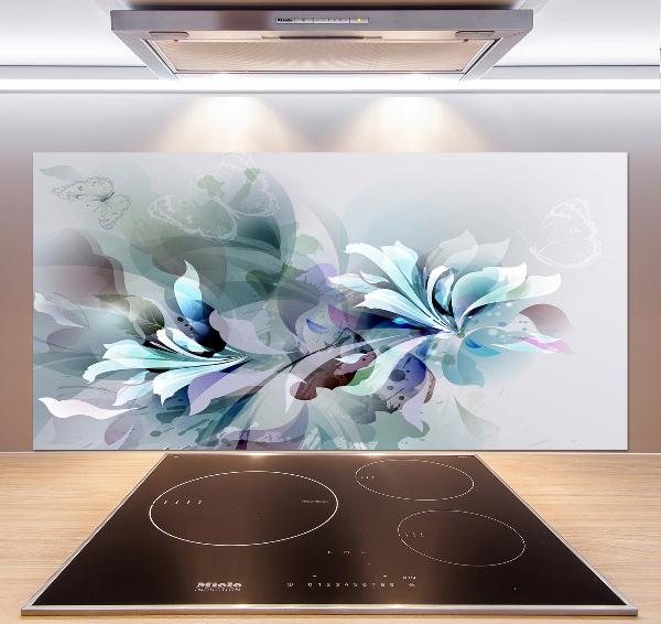 Crédence de cuisine en verre Abstraction de fleurs