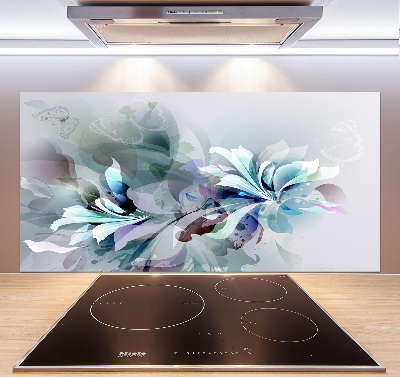 Crédence de cuisine en verre Abstraction de fleurs