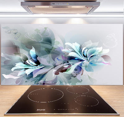 Crédence de cuisine en verre Abstraction de fleurs