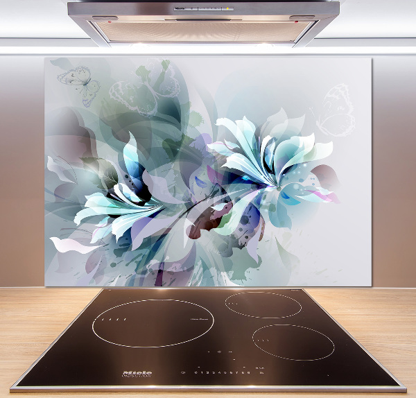 Crédence de cuisine en verre Abstraction de fleurs