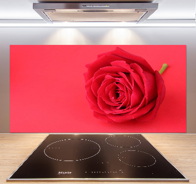 Crédence cuisine en verre Rose rouge