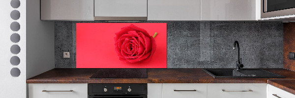 Crédence cuisine en verre Rose rouge