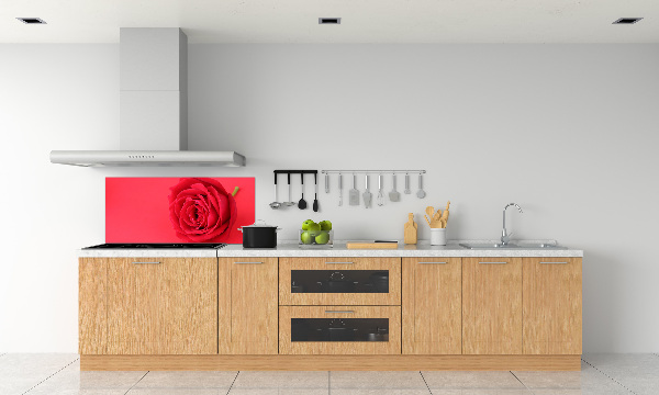 Crédence cuisine en verre Rose rouge
