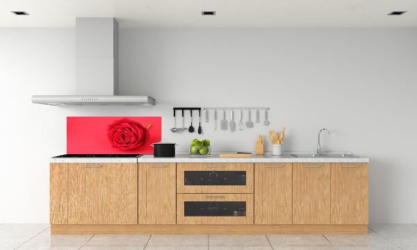 Crédence cuisine en verre Rose rouge