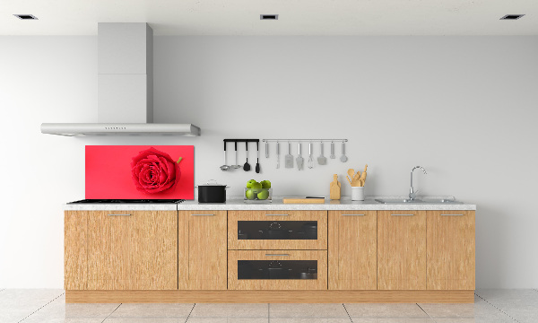 Crédence cuisine en verre Rose rouge