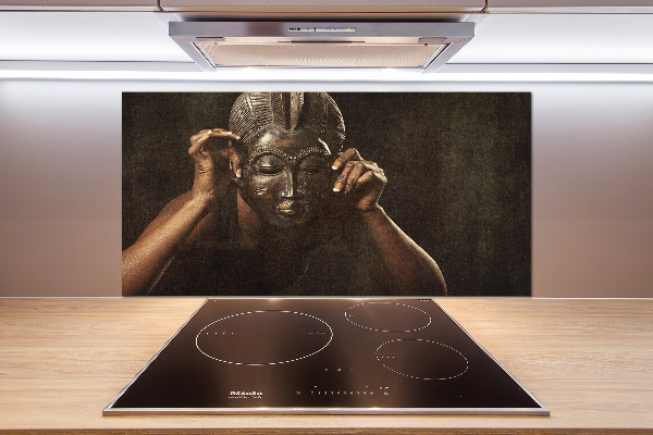 Crédence en verre cuisine Masque africain