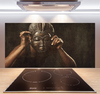 Crédence en verre cuisine Masque africain