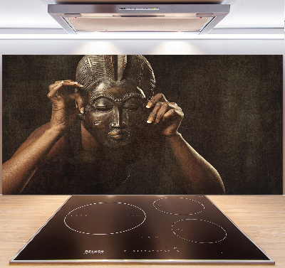 Crédence en verre cuisine Masque africain