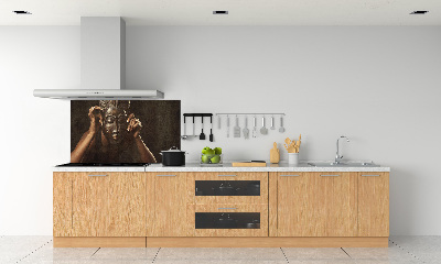 Crédence en verre cuisine Masque africain
