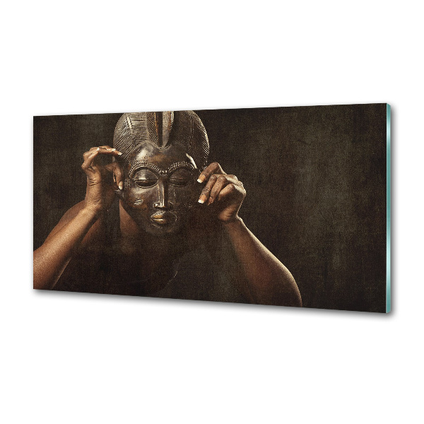 Crédence en verre cuisine Masque africain