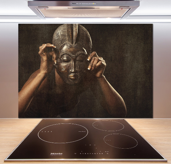 Crédence en verre cuisine Masque africain