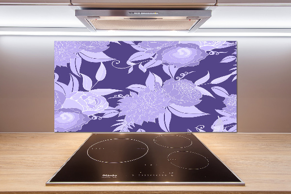 Crédence cuisine en verre trempé Motif floral