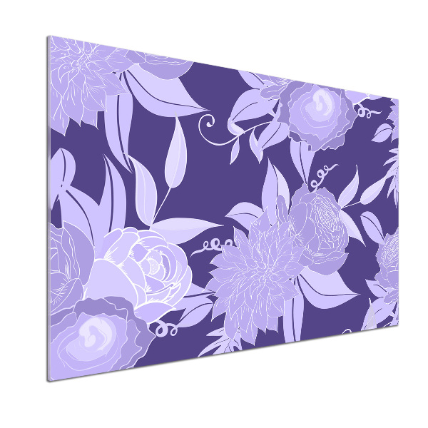Crédence cuisine en verre trempé Motif floral