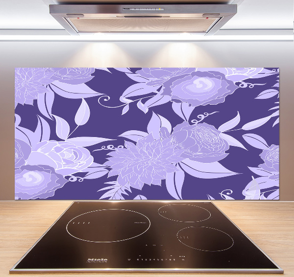 Crédence cuisine en verre trempé Motif floral
