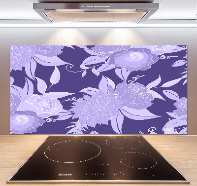 Crédence cuisine en verre trempé Motif floral