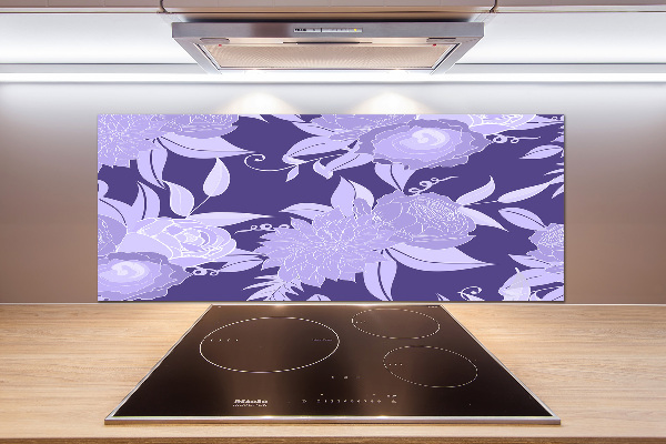 Crédence cuisine en verre trempé Motif floral