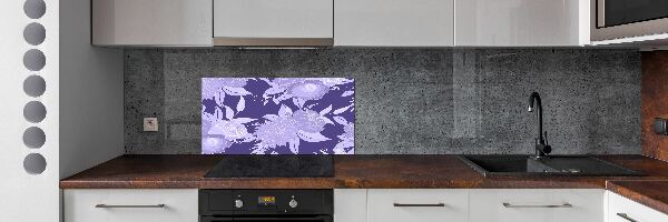 Crédence cuisine en verre trempé Motif floral