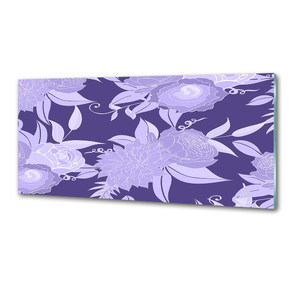 Crédence cuisine en verre trempé Motif floral