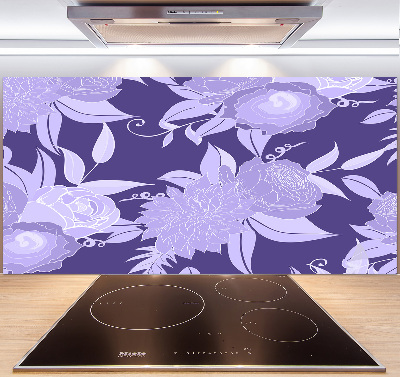 Crédence cuisine en verre trempé Motif floral