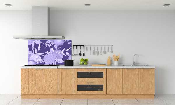 Crédence cuisine en verre trempé Motif floral
