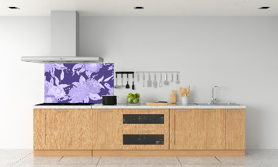 Crédence cuisine en verre trempé Motif floral