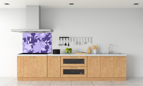 Crédence cuisine en verre trempé Motif floral