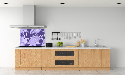 Crédence cuisine en verre trempé Motif floral