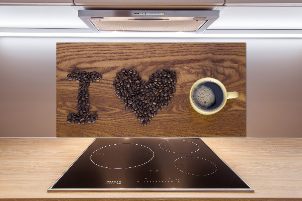 Crédence cuisine en verre trempé J'aime le café