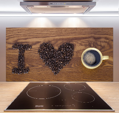 Crédence cuisine en verre trempé J'aime le café