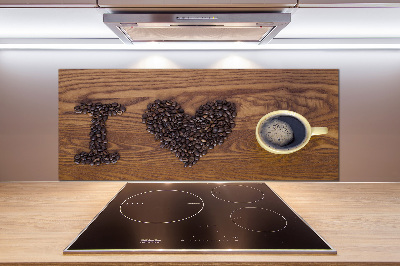 Crédence cuisine en verre trempé J'aime le café