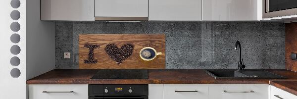 Crédence cuisine en verre trempé J'aime le café