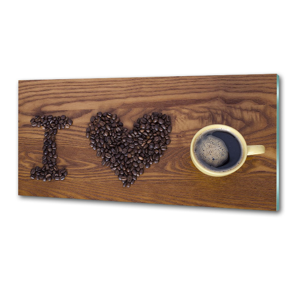 Crédence cuisine en verre trempé J'aime le café