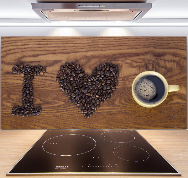 Crédence cuisine en verre trempé J'aime le café