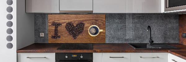 Crédence cuisine en verre trempé J'aime le café