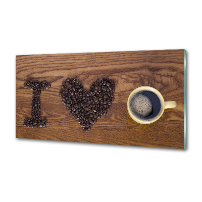 Crédence cuisine en verre trempé J'aime le café