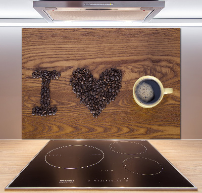 Crédence cuisine en verre trempé J'aime le café