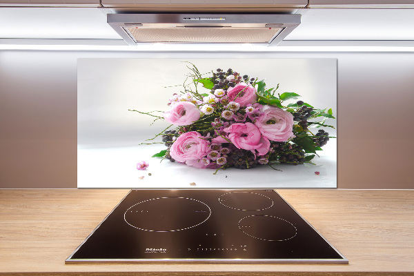 Crédence en verre avec motif Bouquet de roses