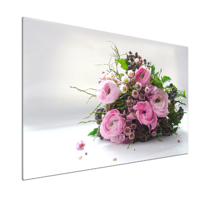 Crédence en verre avec motif Bouquet de roses
