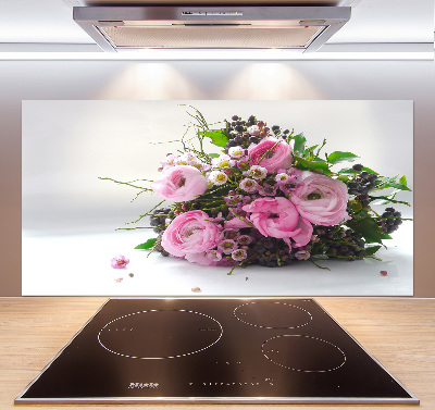 Crédence en verre avec motif Bouquet de roses