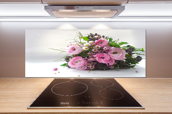 Crédence en verre avec motif Bouquet de roses